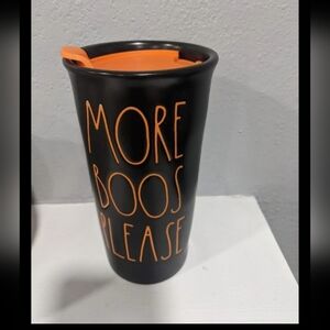 Rae Dunn Halloween Party Tumbler Mug Travel Orange Black Drinkware